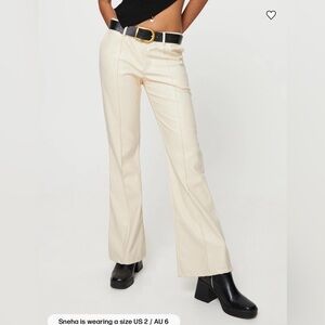Princess Polly Cream Flare Pants